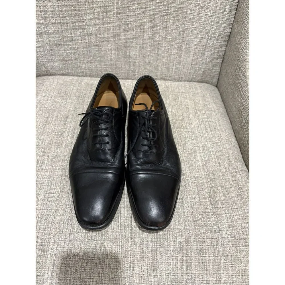 Magnanni Mens Oxford Shoes 10.5 Black Leather Made Spain Dress Shoes
